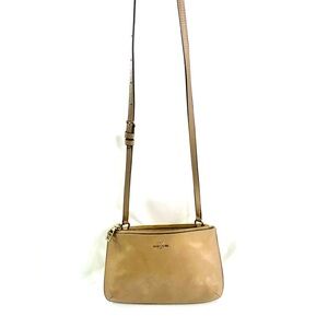 Coach Lyla 57135E Taupe Leather Small East West Crossbody Bag 3 Sections Rare